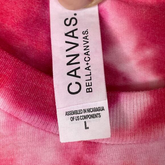 Nashville Skyline Heart T-Shirt Upcycled Reverse Tie Dyed Red Pink Project 615 L - Picture 5 of 6